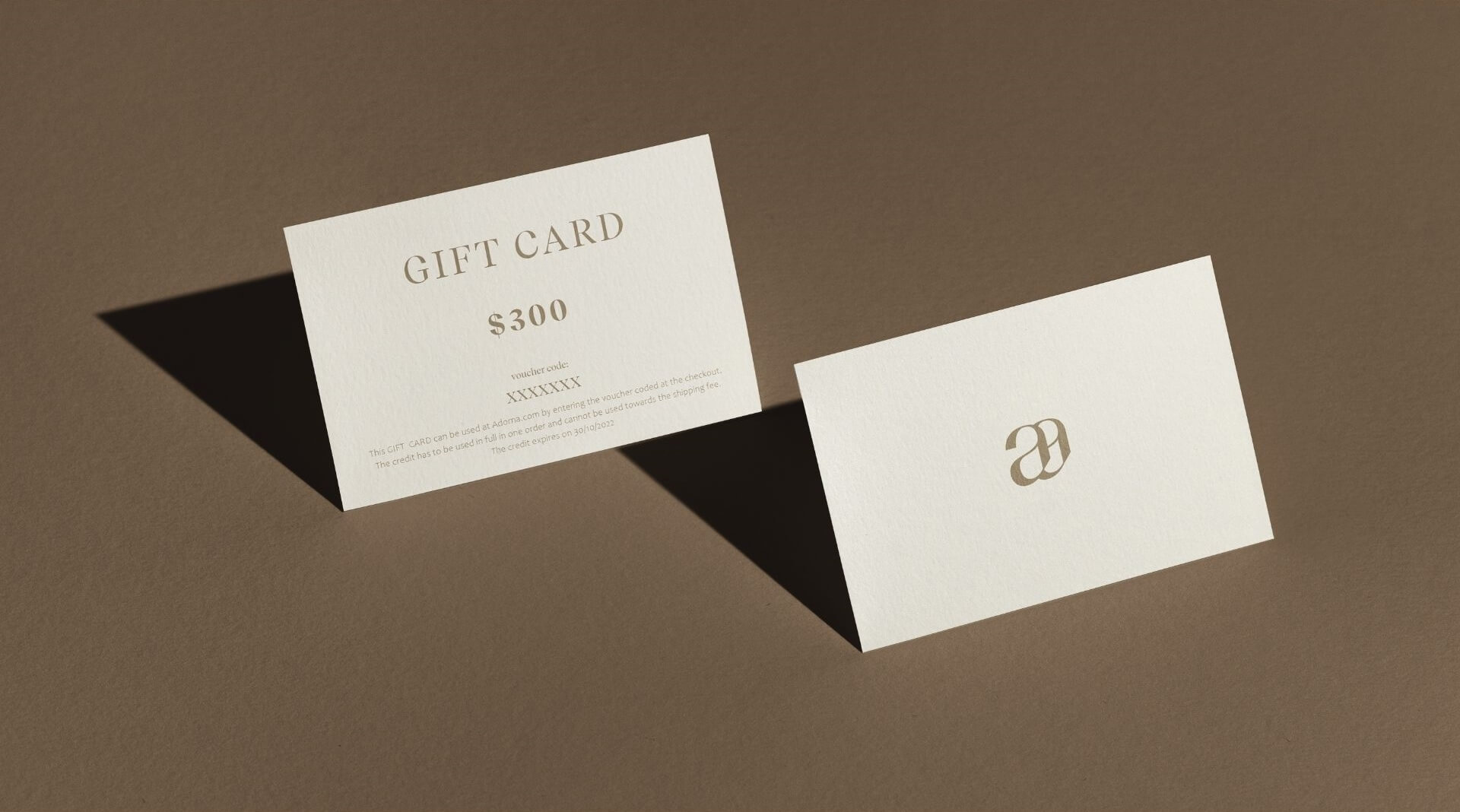 Jewelry brand gift card design