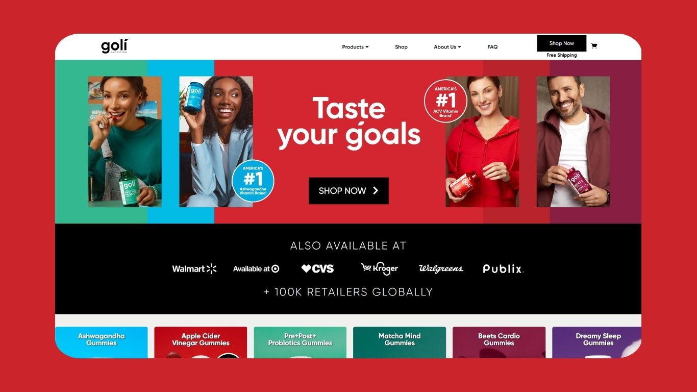 Goli Nutrition Website Screenshot