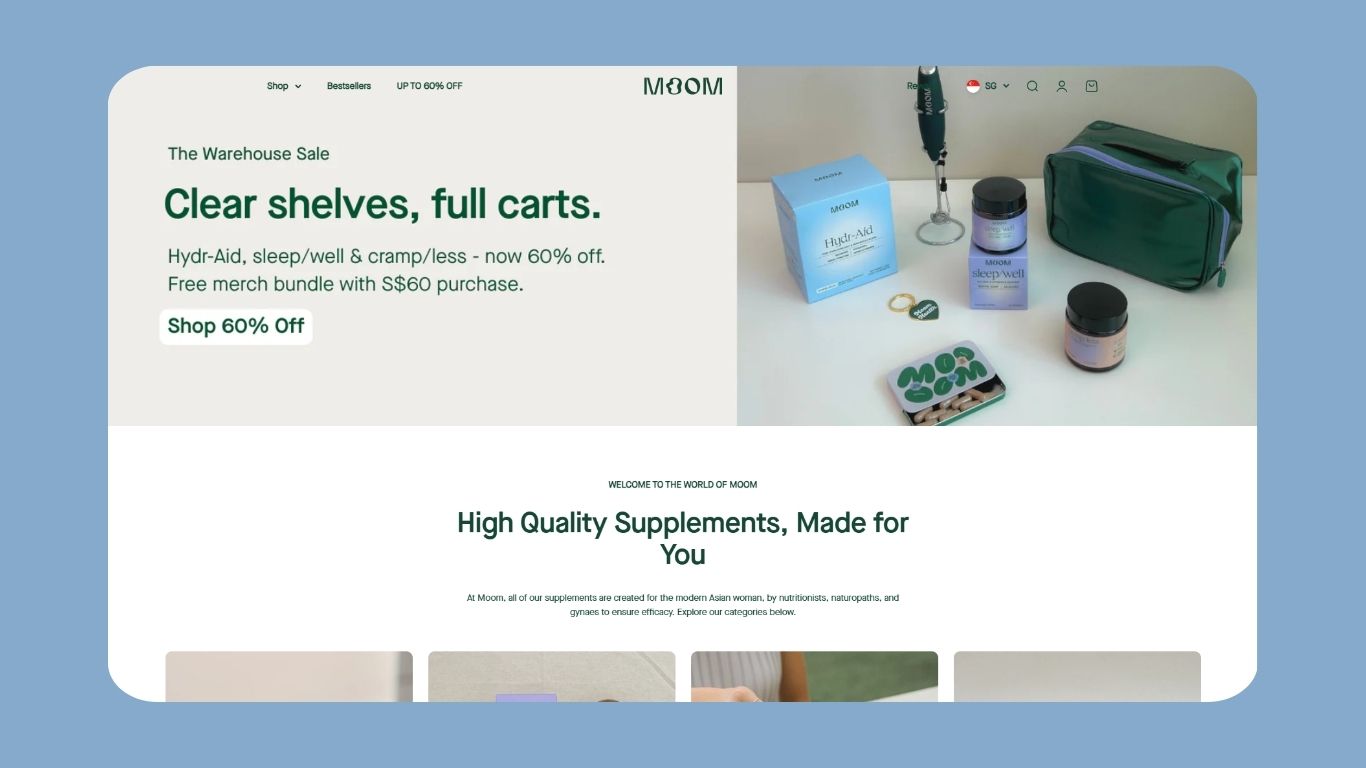 Moom Health  Website Screenshot