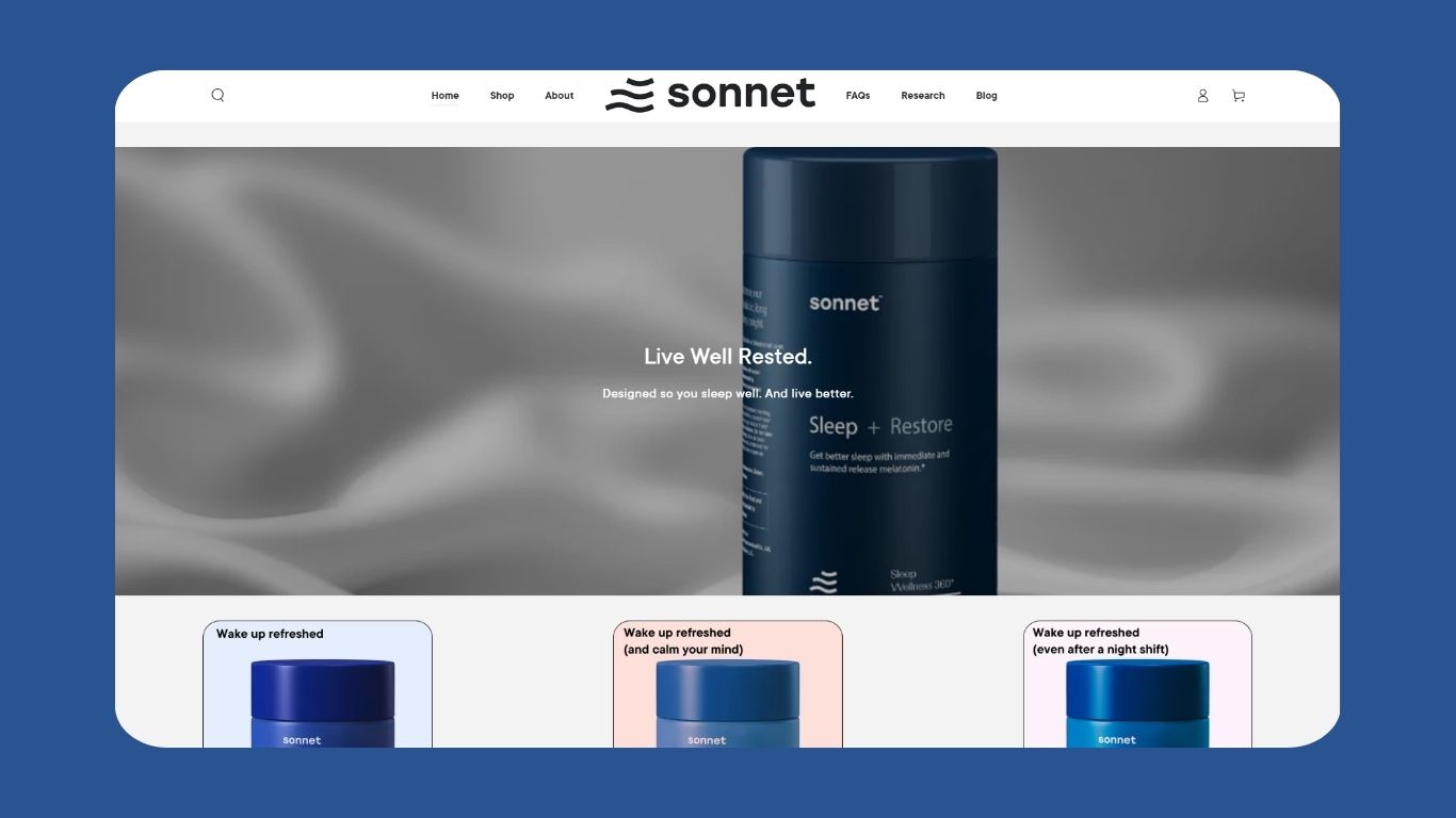 Sonnet Website Screenshot