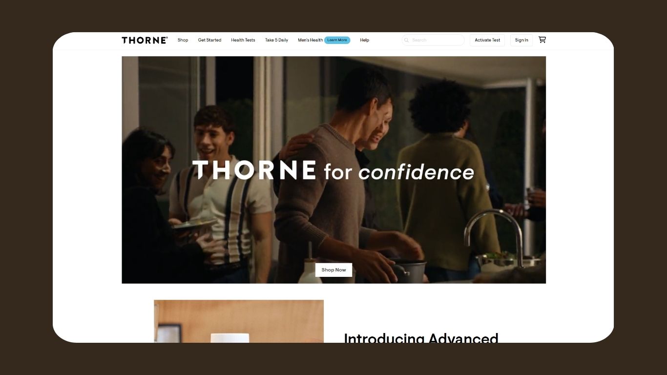 Thorne Website Screenshot